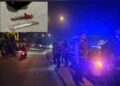 Petugas Polisi yang mengamankan lokasi dan barang bukti sajam. (ist)