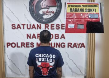 M (36) dan barang bukti.