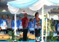 Sekda Kalteng, Linae Vitoria Aden, menjadi Inspektur Upacara Hari Jadi ke-24 Kabupaten Barito Timur, Sabtu (8/8/2026).