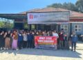 Jajaran Satresnarkoba Polres Kapuas saat sosialisasi bahaya narkoba di Selat Utara, Senin (3/8/2026). (ist)