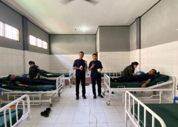 Pelaksanaan donor darah yang diselenggarakan Rutan Kelas IIB Tamiang Layanng bekerjasama dengan PMI/RSUD Tamiang Layang, Jumat (7/8/2026).