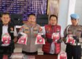Kapolres Lamandau AKBP Eko Yusmiarto, beserta jajaran dalam press release pengunkapan sabu, Kamis (13/8/2026). (ist)