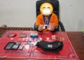 IRT berinisial H dan barang bukti yang diamankan. (ist)