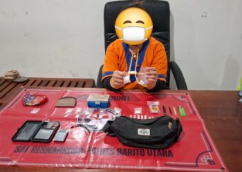IRT berinisial H dan barang bukti yang diamankan. (ist)