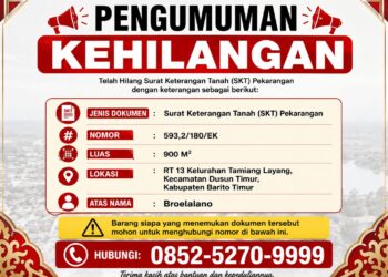 Pamflet pengumuman.