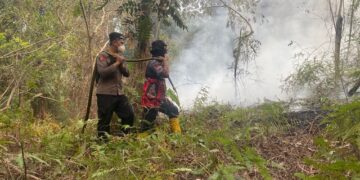 Penanganan kebakaran lahan RT 5 Desa Dayu, Kecamatan Karusen Janang, Sabtu (29/8/2026). (ist)