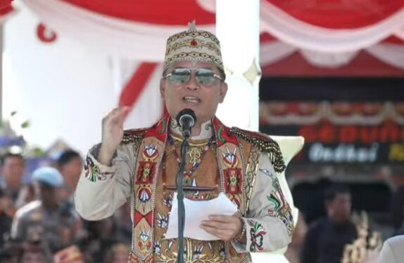 Gubernur Kalteng H. Agustiar Sabran, menyampaikan pelbagai dalam momentum Hari Jadi ke-24 Kabupaten Murung Raya, Sabtu (1/8/2026).