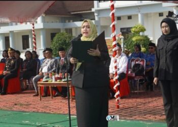 Wakil Ketua I DPRD Murung Raya, Dina Maulidah, dalam momen Peringatan Hari Lahir Pancasila, Senin (1/6/2026).
