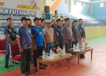 Ketua DPRD Murung Raya, Rumiadi, menghadiri Turnamen Futsal PWI DAS Barito.