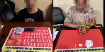 P (34) dan MA (26) beserta barang bukti.