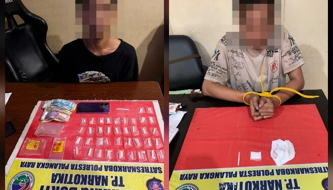 P (34) dan MA (26) beserta barang bukti.