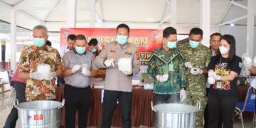 Pemusnahan barang bukti sabu yang dpimpin langsung oleh Kapolres Lamandau AKBP Eko Yusmiarto, S.I.K., Jumat (4/9/2026).