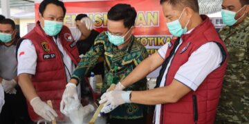 Pemusnahan barang bukti sabu yang dilaksanakan jajaran Polres Lamandau, Jumat (4/9/2026).