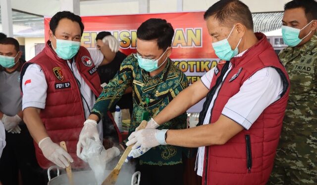 Pemusnahan barang bukti sabu yang dilaksanakan jajaran Polres Lamandau, Jumat (4/9/2026).