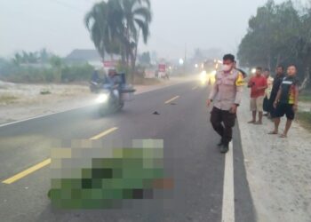 Personel Polsek Sabangau yang melakukan pengamanan TKP pasca insiden kecelakaan, Selasa (8/9/2026). (ist)