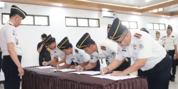 Penandatanganan Perjanjian Kinerja Tahun Anggaran 2026 dan Pemberian Penghargaan Unit Pelaksana Teknis (UPT) di lingkungan Kantor Wilayah Direktorat Jenderal Pemasyarakatan Kalimantan Tengah, Senin (14/9/2026). (ist)