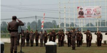 Pelaksanaan Upacara HUT ke-81 Kejaksaan RI yang dilaksanakan jajaran Kejari Barito Timur, Rabu (2/9/2026). (ist)