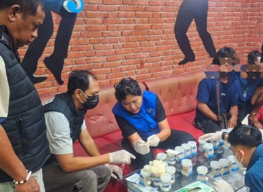 Razia dan pemeriksaan urine pada beberapa THM yang ada di Palangka Raya, Minggu (18/10/2026). (ist)
