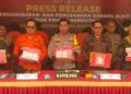 Kapolres Barito Timur AKBP Iqbal Sengaji, beserta jajaran Forkopimda dalam press release dan pemusnahan barang bukti, Kamis (15/10/2026).