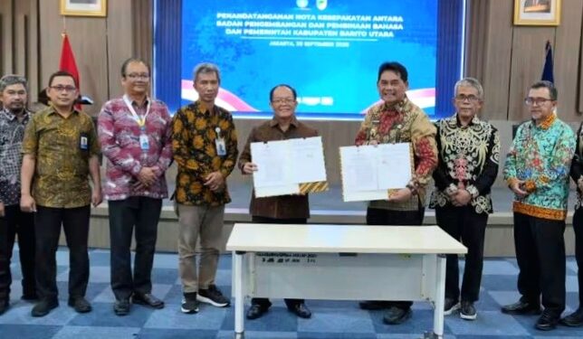 Bupati Barito Utara, H. Shalahuddin, usai penandatanganan Nota Kesepakatan antara Pemkab Barito Utara dan Badan Pengembangan dan Pembinaan Bahasa di Jakarta, Selasa (29/9/2026). (ist)