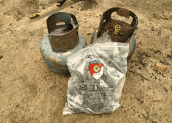 Dua tabung LPG yang diamankan petugas. (ist)
