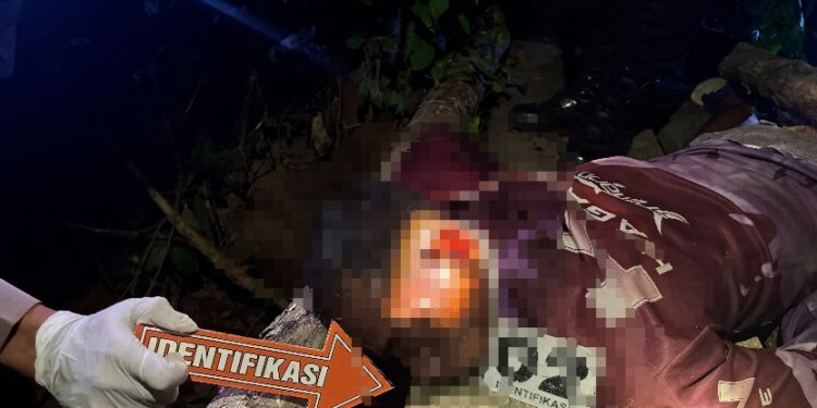 Supardi (41) saat ditemukan tertelungkup.