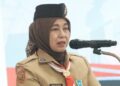 Ketua Kwarcab Gerakan Pramuka Barito Utara, Hj. Maya Savitri Shalahuddin, membuka Lomba Tingkat III (LT-III) Gerakan Pramuka Kabupaten Barito Utara Tahun 2026, Jumat (16/10/2026).