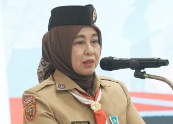 Ketua Kwarcab Gerakan Pramuka Barito Utara, Hj. Maya Savitri Shalahuddin, membuka Lomba Tingkat III (LT-III) Gerakan Pramuka Kabupaten Barito Utara Tahun 2026, Jumat (16/10/2026).