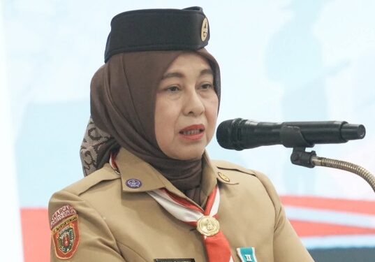 Ketua Kwarcab Gerakan Pramuka Barito Utara, Hj. Maya Savitri Shalahuddin, membuka Lomba Tingkat III (LT-III) Gerakan Pramuka Kabupaten Barito Utara Tahun 2026, Jumat (16/10/2026).