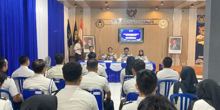 Penguatan tugas dan fungsi (tusi) pemasyarakatan di Aula PANGUNRAUN Rutan Kelas IIB Tamiang Layang, Selasa (20/10/2026). (ist)
