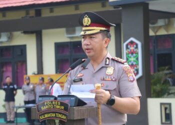 Kapolres Barito Timur AKBP Iqbal Sengaji, memimpin Upacara Hari Sumpah Pemuda, Rabu (28/10/2026). (ist)